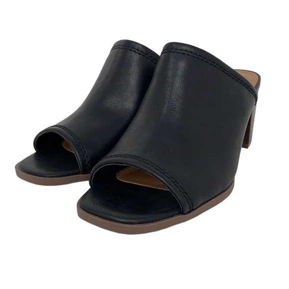 a.n.a Beach Sandals Shoes Heels NWT Open Toe Black Size 6.5 6 1/2 - Picture 2 of 13